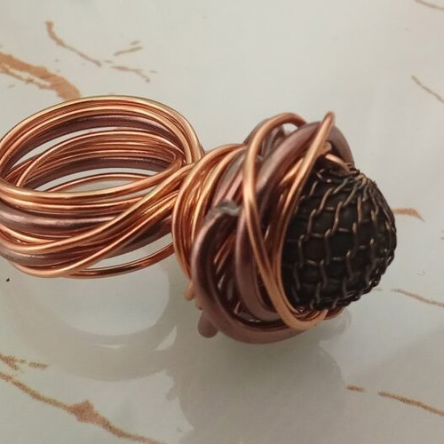 Wire Wrap ring with copper wire, like new