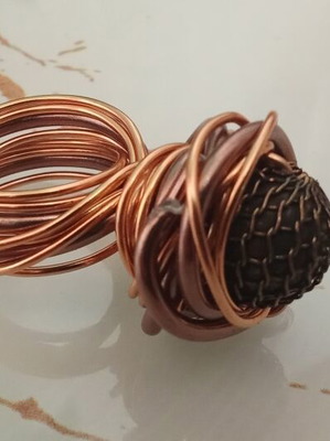 Wire Wrap ring with copper wire, like new