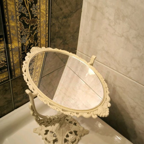 Makeup mirror new, tabletop with two sides and rotating