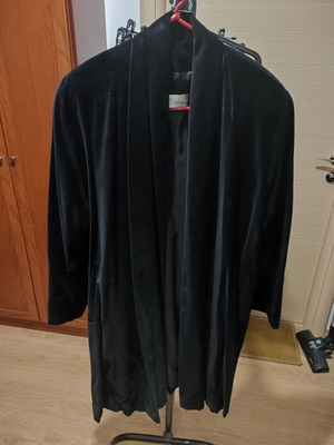 Bardas velvet coat XL like new, black with satin lining