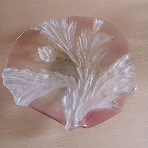 Crystal plate and bowl set used in pink shade