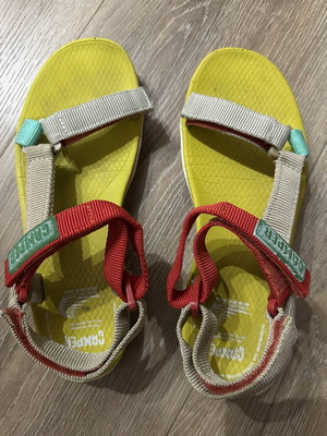 Camper sandals with scratches, size 39, multicolored