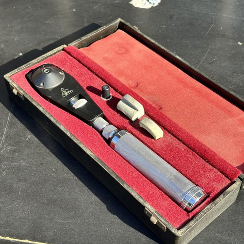 Heine Germany Vintage Ophthalmic Diagnostic Instrument Set used with original case