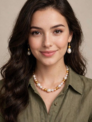 Handmade elegant necklace and earrings set