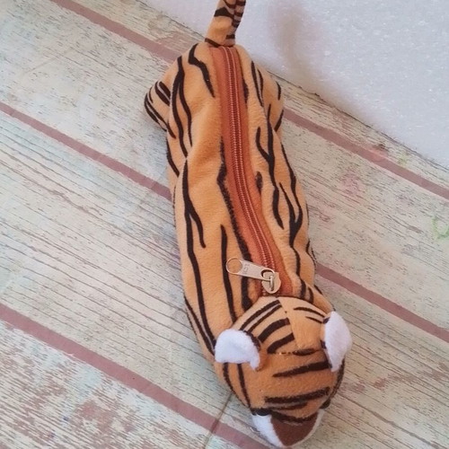 Plush school pencil case Tiger like new