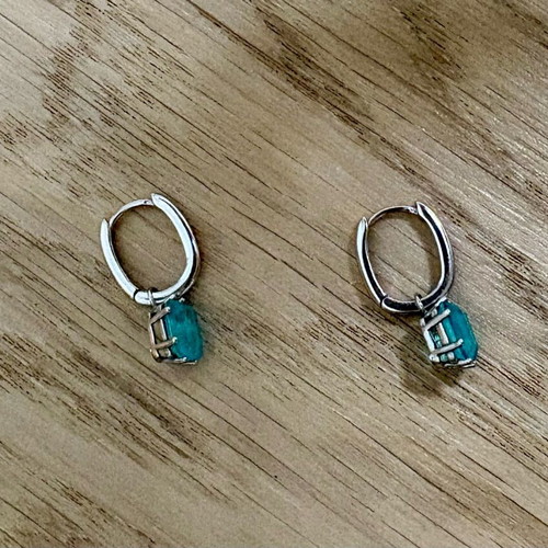Silver 925 earrings with natural turquoise stone new