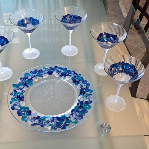 Russian crystal serving set like new