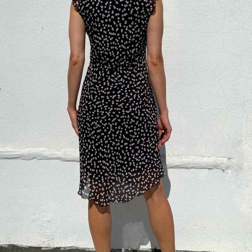Polkadot dress size S, like new, black
