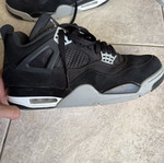 Air Jordan 4 Retro Black Canvas sneakers, size 44
