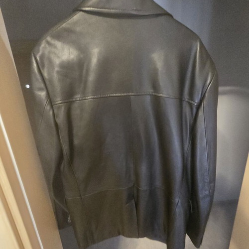 Berto Lucci men's leather jacket black like new, size 54