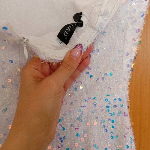 Wedding dress in tight mermaid line with sequins like new, size M