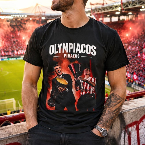 Olympiacos Piraeus T-Shirt new, fan edition, black