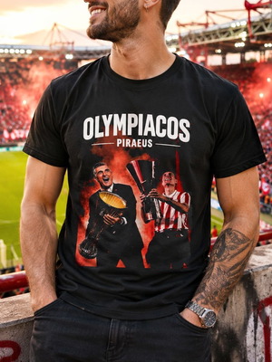 Olympiacos Piraeus T-Shirt new, fan edition, black