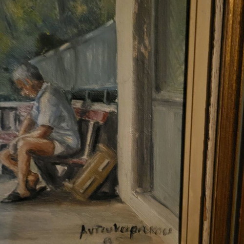 Antonarakou 65 oil painting used, wooden frame