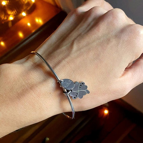 Stainless steel Luck handcuff bracelet new, with crystals