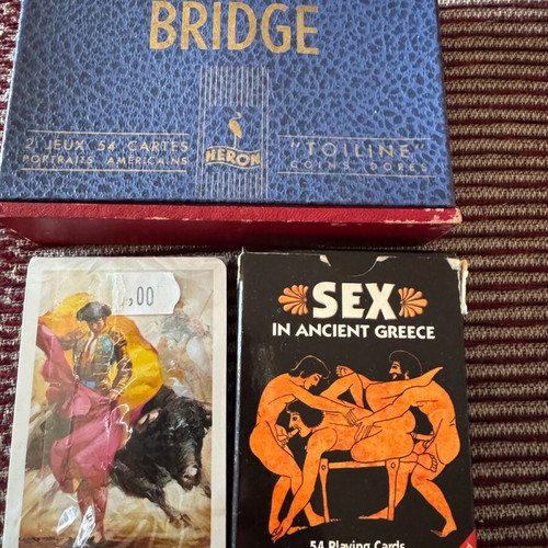 Playing card collection 4 pieces like new with bridge and ancient Greece themes
