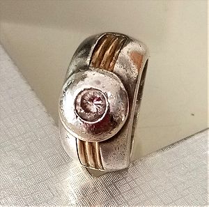 Ασημόχρυσο δαχτυλίδι 950 Κ18