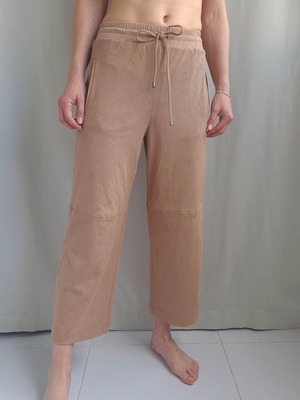 Max Mara Leisure women's capri pants used, eco suede, size XS/S, brown