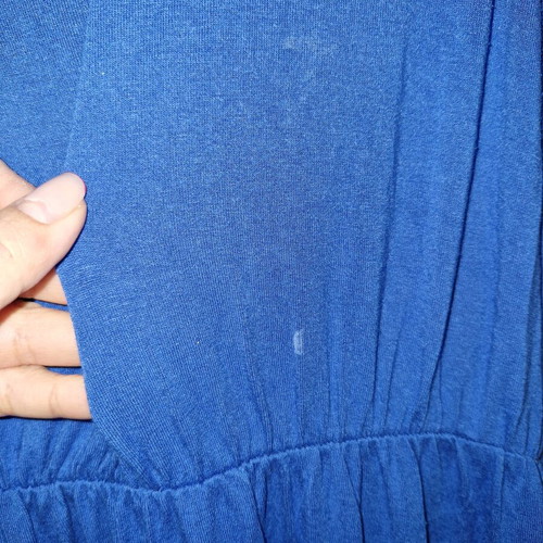 Long blue dress used, size L with small stain