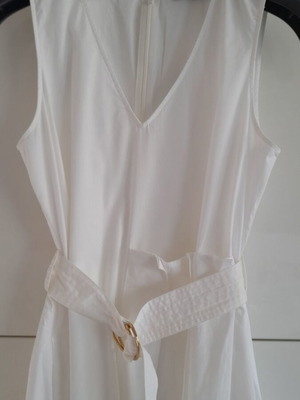 Summer dress Max&Co white poplin with matching belt like new