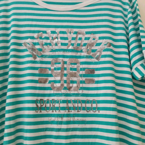 Cotton striped t-shirt used, sizes XL and XXL