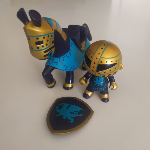 Djeco Dragon Knight figure with horse used