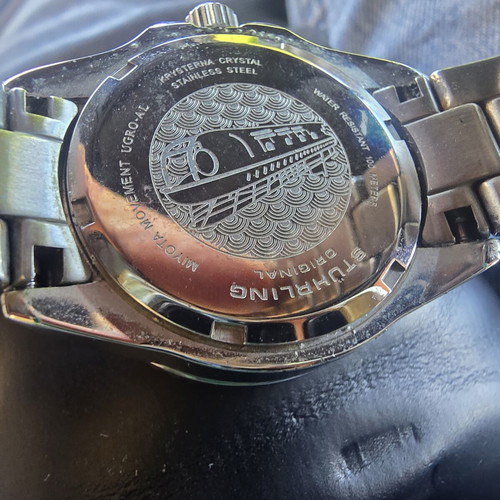 Stuhrling ladies watch like new, blue dial, submariner style