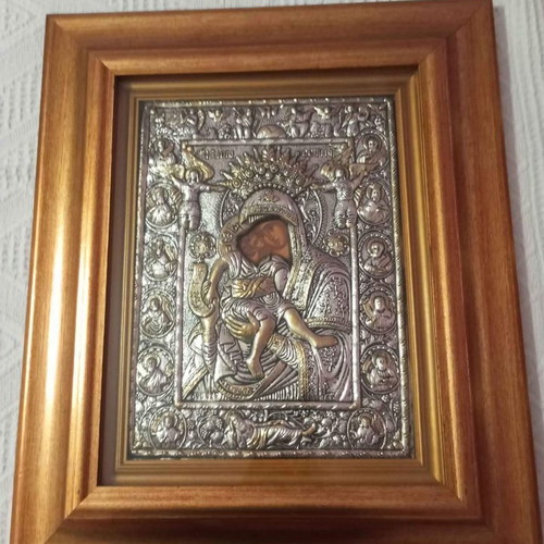 Axion Esti icon used with frame and glass, silver and 24k gold 48x40