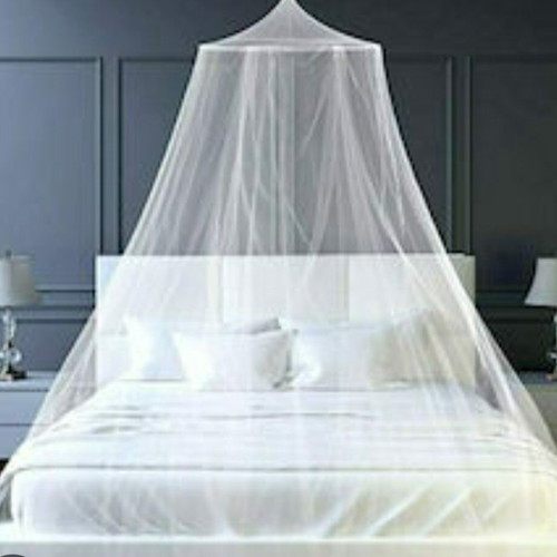 Blue ceiling mosquito net with round hoop new, height 2.30m