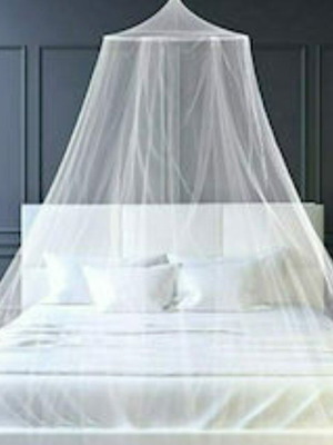 Blue ceiling mosquito net with round hoop new, height 2.30m