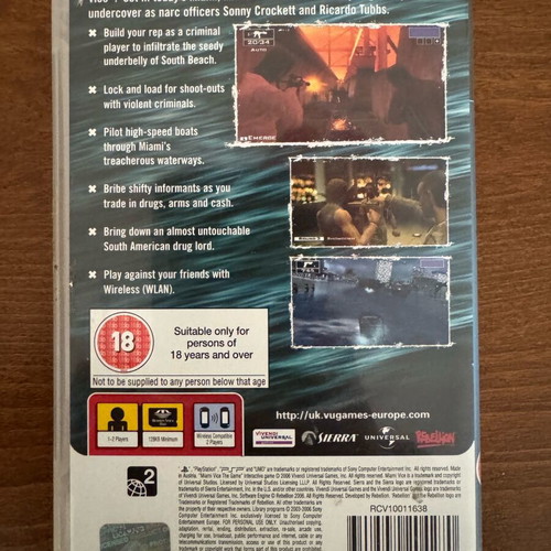 Miami Vice PSP game cartridge like new