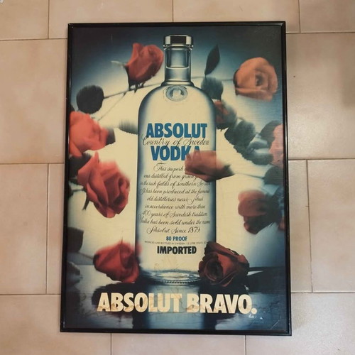 Vintage Absolut Vodka poster 50x70 cm used, decorative and collectible