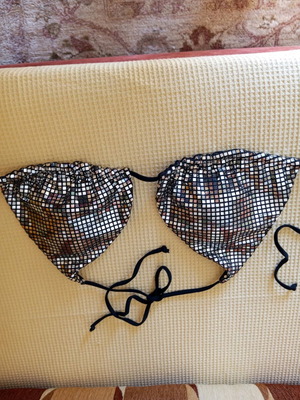 Swimsuit top new black with silver