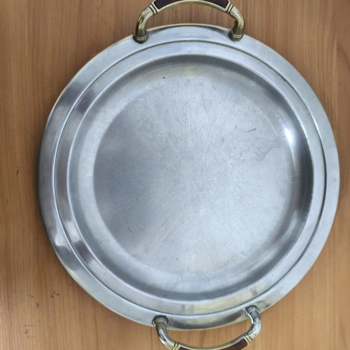 Serving set 8 pieces stainless steel 18/10 with 24K gold details like new