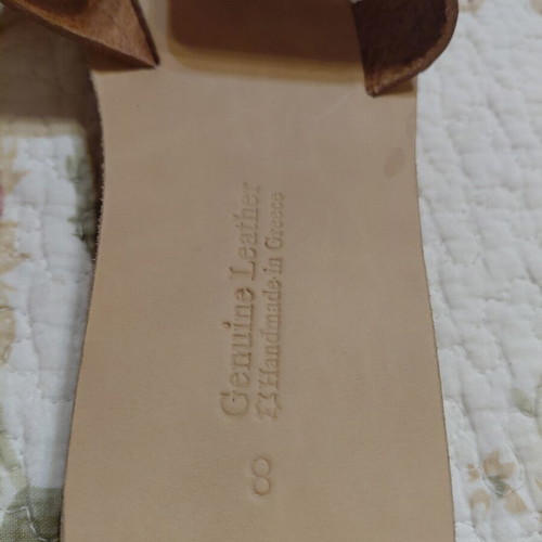 Handmade leather sandals rose gold size 38 like new