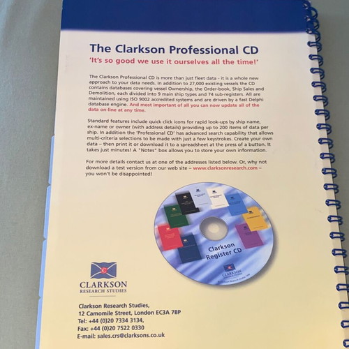 Capesize Bulkers Sector Report by Clarkson Research Studies 2002 like new