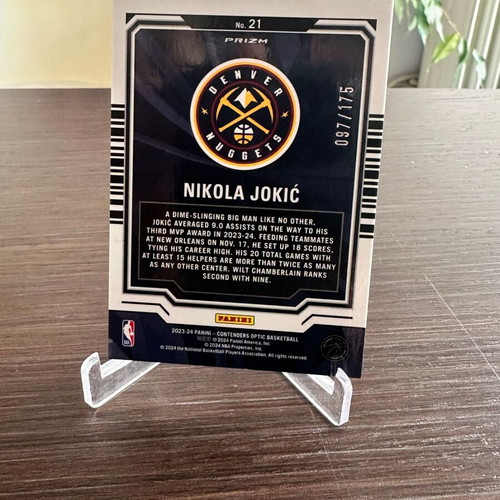 Numbered Nikola Jokic Card 2023-24 Contenders Optic Red Cracked Ice