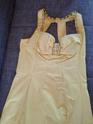 Tassos Mitropoulos dress used, yellow with strass, size L