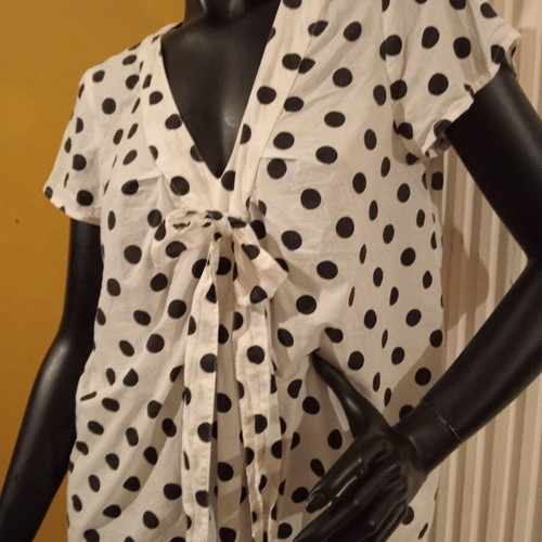 Laura Ashley polka dot blouse like new, cotton, size XL