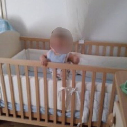 Crib Bumper used, 6 pillows, removable covers