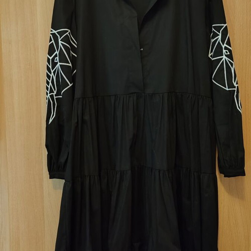 Zoya dress with embroidered elephant head sleeves, new