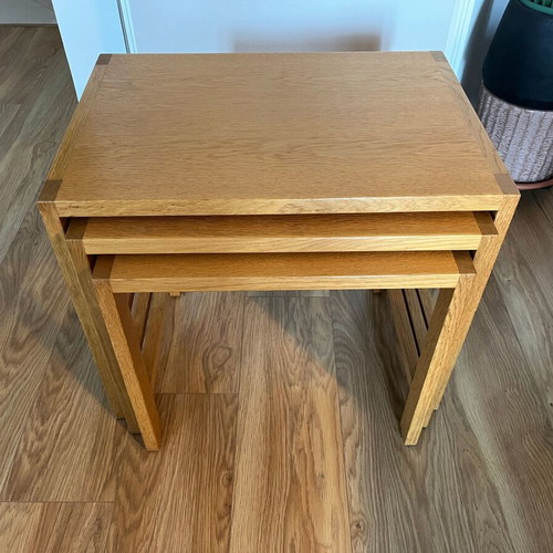Swedish oak mid century nesting tables like new