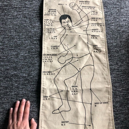 Martial arts punching bag like new with strike points