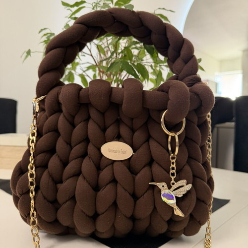 Marshmallow Bag handmade by Fatemi, new, shoulder, brown