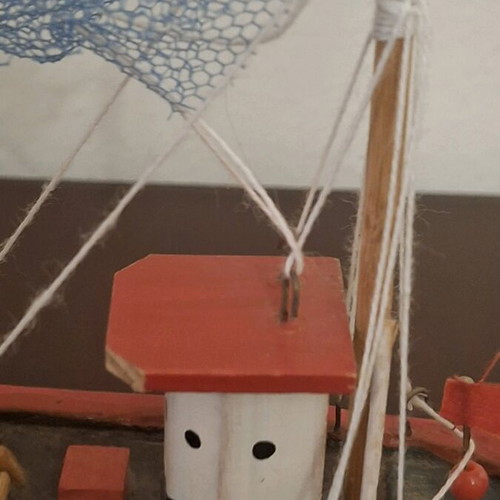 Handmade wooden decorative boat like new