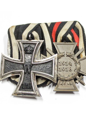 1914 German barrette with two medals used