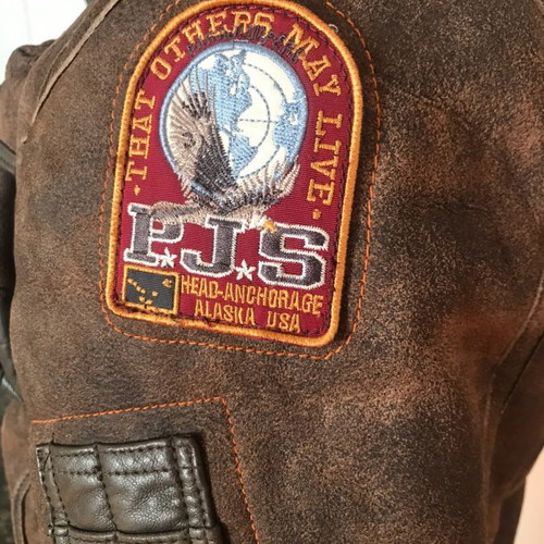 Parajumpers jacket used, leather unisex size medium brown