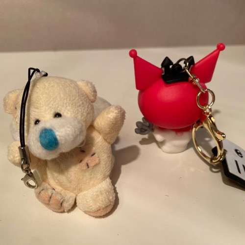 Keychain charm set for bags like new with teddy bear and devil