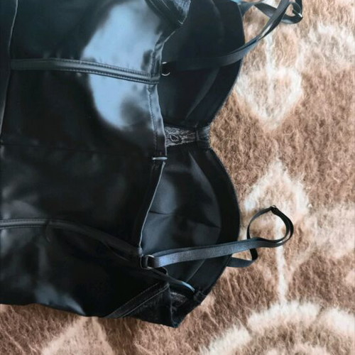 Corset dress black satin texture, like new, size L