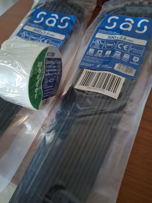 Insulating tape and 2 packs of cable ties new